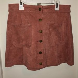 velvet button up skirt